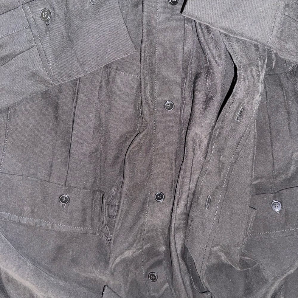 Zara Charcoal Cropped Button-Up Shirt - Picture 3 of 6
